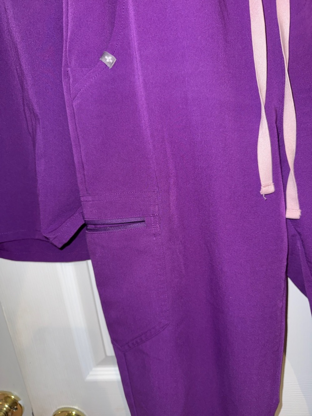 Figs Vibrant Purple V-Neck Scrub Top & Jogger Set - Picture 8 of 13